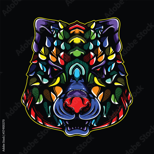 lolipop colorful decorative bear pattern mascot