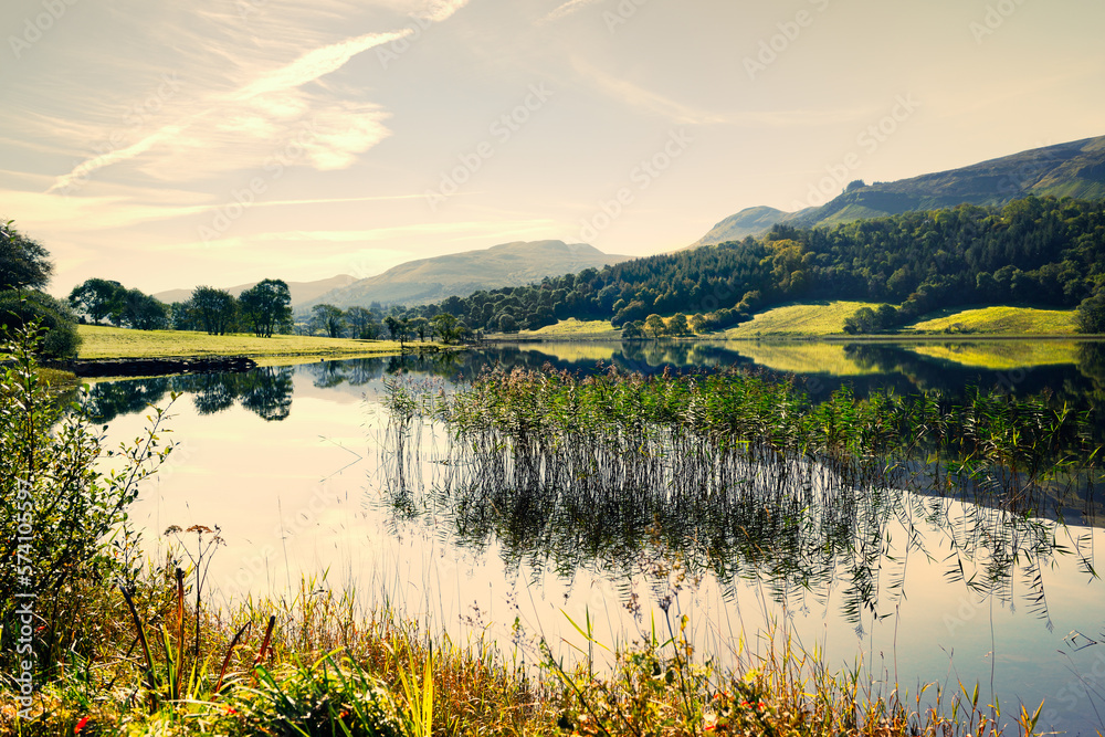 E. over the Leitrim end of Glencar Lough on county border between Leitrim and Sligo, Ireland. Summer. A location in W. B. Yeats poem The Stolen Child E. over the Leitrim end of Glencar Lough on county border between Leitrim and Sligo, Ireland. Summer. A location in W. B. Yeats poem The Stolen Child