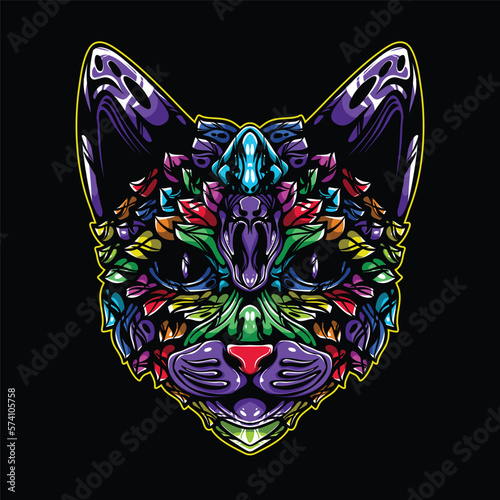 lolipop colorful decorative cat pattern mascot