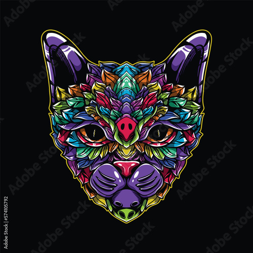 lolipop colorful decorative cat pattern mascot