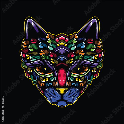 lolipop colorful decorative cat pattern mascot