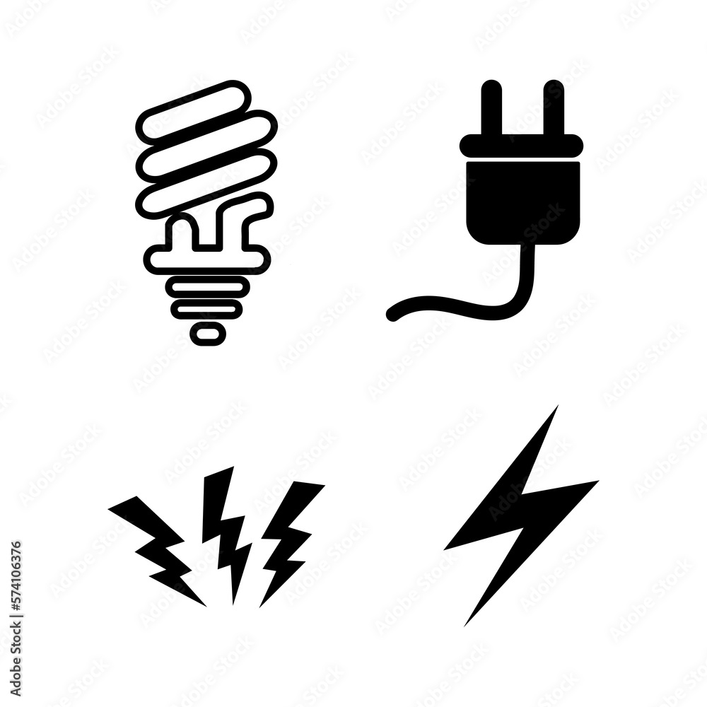 Electric icons set. Black on a white background.eps Electric icons set. Black on a white background.eps