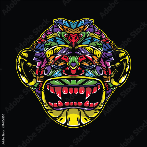 lolipop colorful decorative monkey pattern mascot