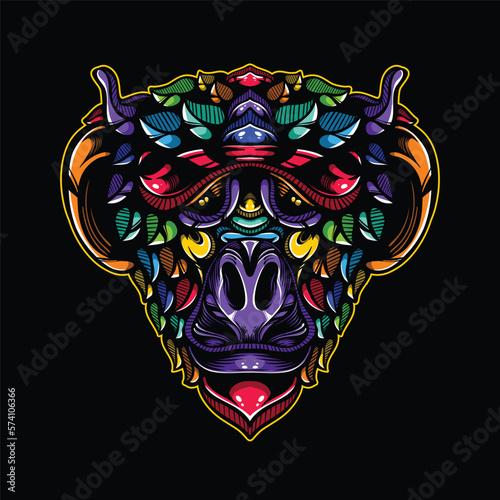 lolipop colorful decorative monkey pattern mascot