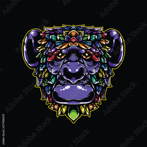 lolipop colorful decorative monkey pattern mascot