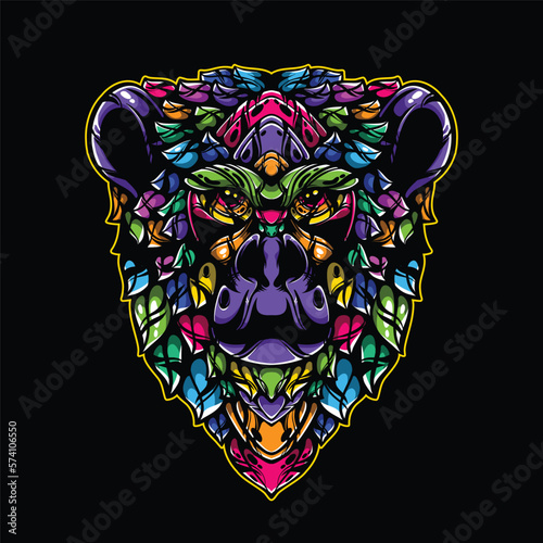 lolipop colorful decorative monkey pattern mascot