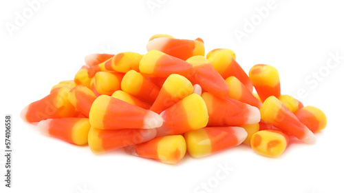 Delicious colorful candies on white background. Halloween sweets