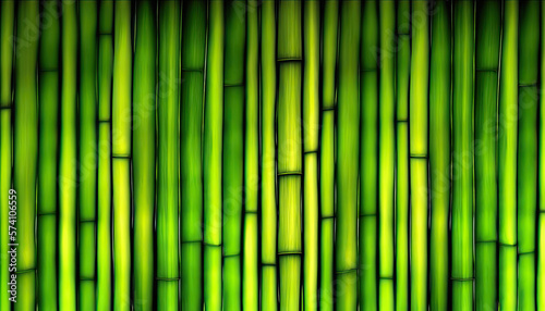 Background green bamboo texture created with generative AI © thatchawong