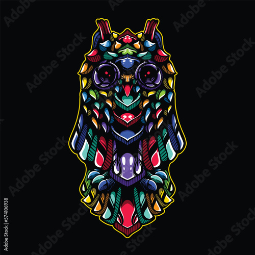 lolipop colorful decorative owl pattern mascot