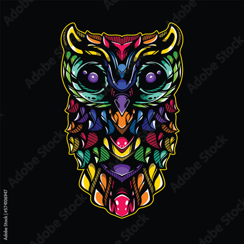 lolipop colorful decorative owl pattern mascot