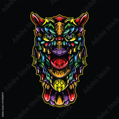 lolipop colorful decorative owl pattern mascot