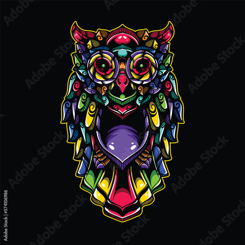 lolipop colorful decorative owl pattern mascot