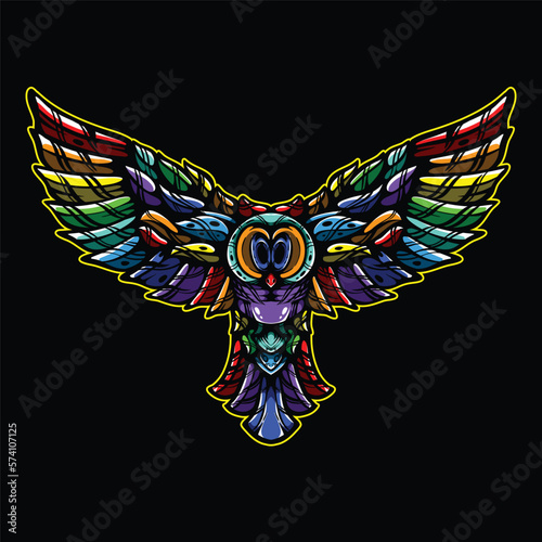 lolipop colorful decorative owl pattern mascot