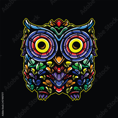 lolipop colorful decorative owl pattern mascot