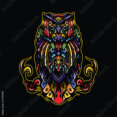 lolipop colorful decorative owl pattern mascot