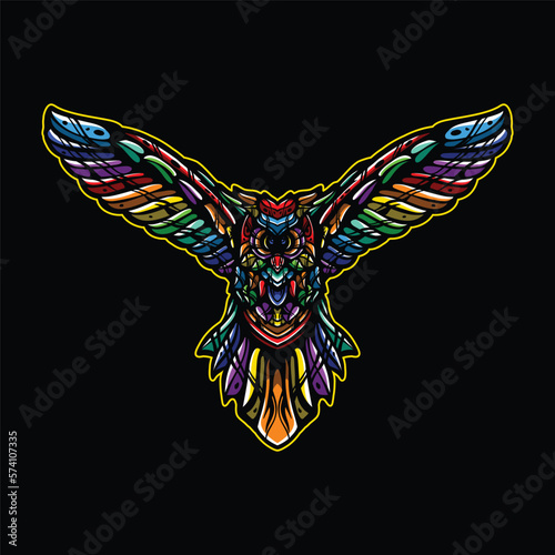 lolipop colorful decorative owl pattern mascot