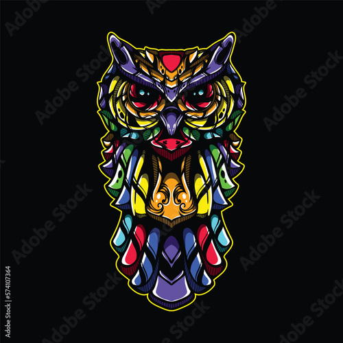 lolipop colorful decorative owl pattern mascot