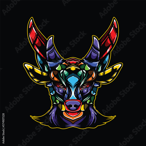 lolipop colorful decorative reindeer pattern mascot