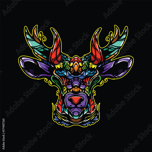 lolipop colorful decorative reindeer pattern mascot