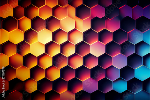 Hexagonal pattern background gradient