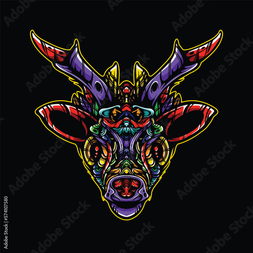 lolipop colorful decorative reindeer pattern mascot