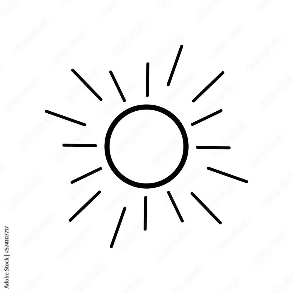 Line sun icon illustration isolated vector sign symbol on white background..eps