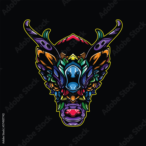 lolipop colorful decorative reindeer pattern mascot