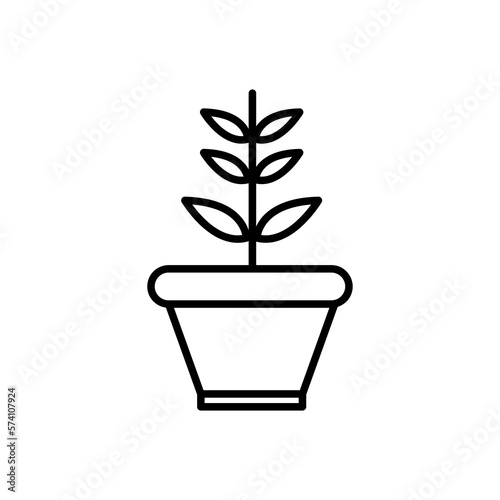 Outline grow plant icon illustration trendy style on white background..eps