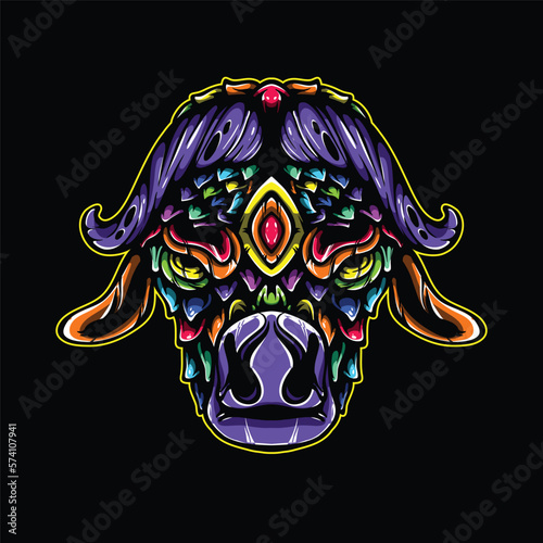 lolipop colorful decorative cow pattern mascot