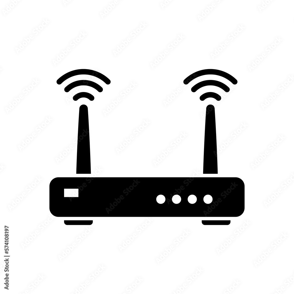 Router icon illustration isolated vector trendy style on white background..eps Router icon illustration isolated vector trendy style on white background..eps