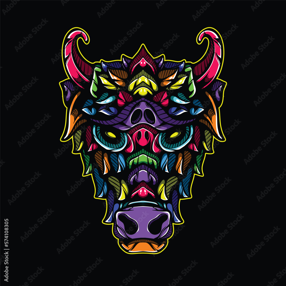 lolipop colorful decorative cow pattern mascot
