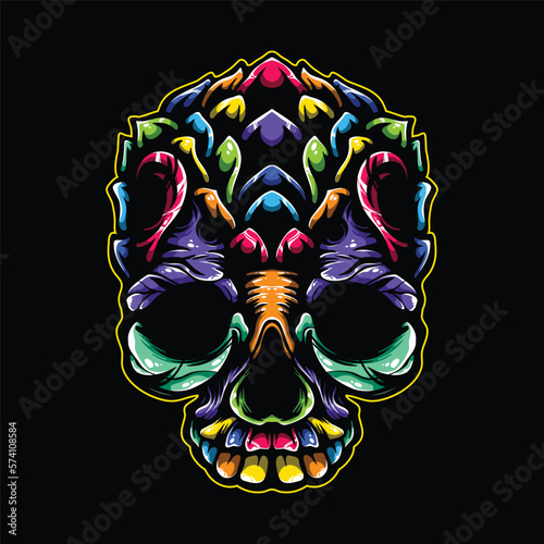 lolipop colorful decorative skull pattern mascot