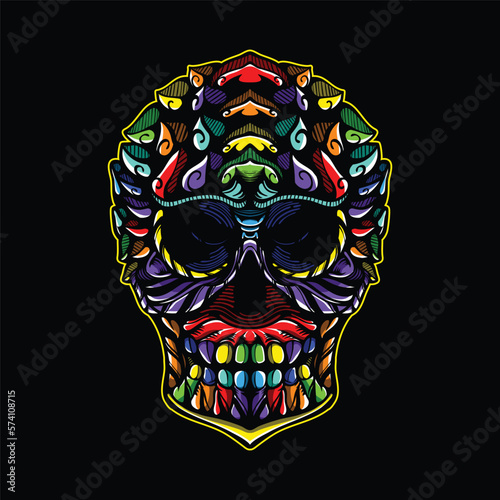 lolipop colorful decorative skull pattern mascot