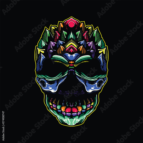 lolipop colorful decorative skull pattern mascot