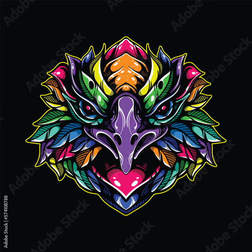 lolipop colorful decorative eagle pattern mascot