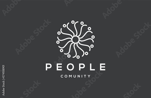 people comunity logo simple modern line art icon photo