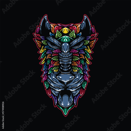 lolipop colorful decorative wolf pattern mascot