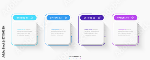 Vector Infographic label design template with icons and 4 options or steps. Can be used for process diagram, presentations, workflow layout, banner, flow chart, info graph.