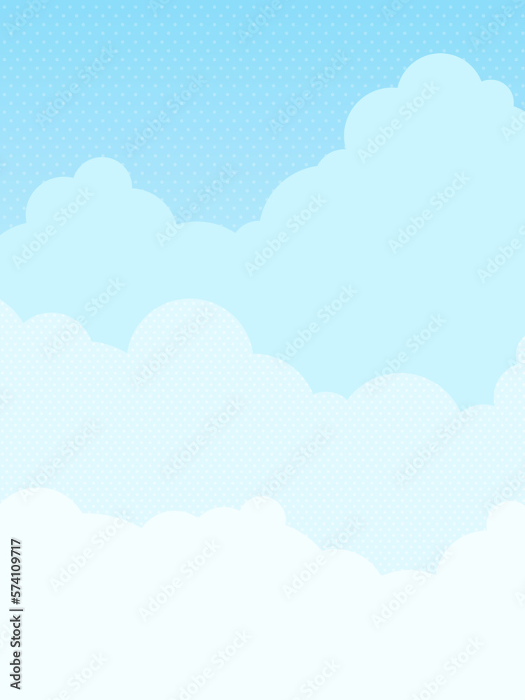 もくもくした雲と青空 背景素材（縦向き） Stock ベクター | Adobe Stock