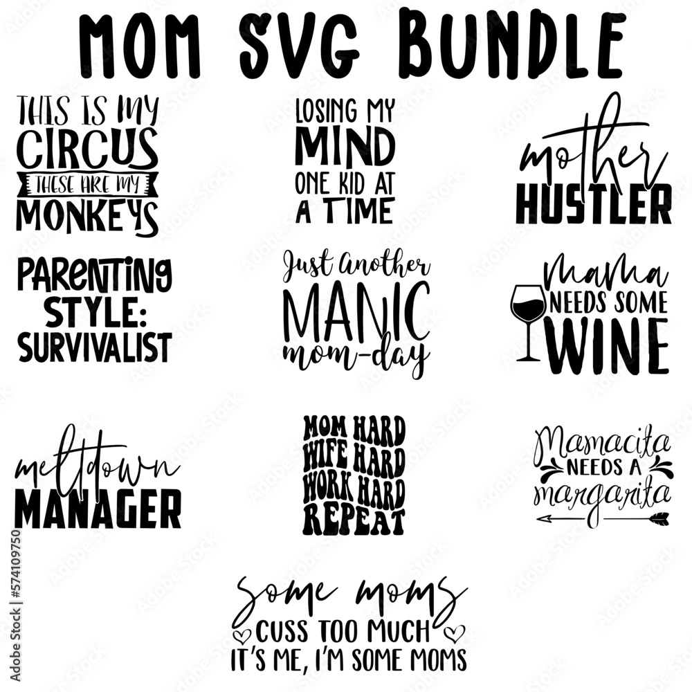 Fototapeta premium Mom SVG Bundle
