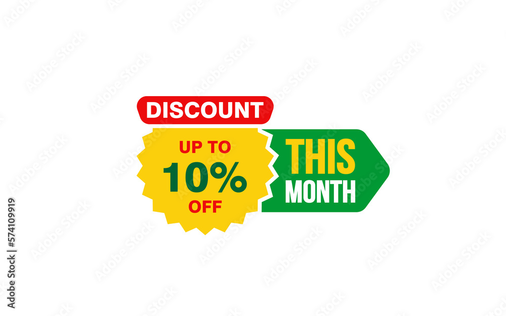 10 Percent THIS MONTH offer, clearance, promotion banner layout with sticker style.
10 Percent THIS MONTH offer, clearance, promotion banner layout with sticker style.