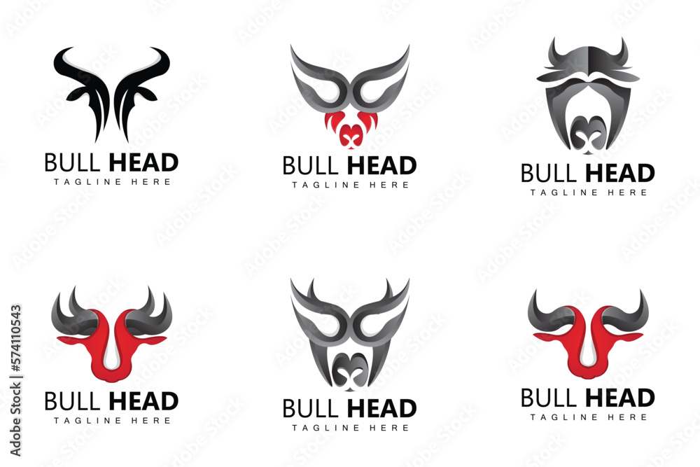Bull Head Logo, Farm Animal Vector, Livestock Illustration, Company Brand Icon