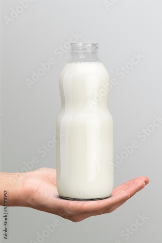 Hand holding Bottle of fresh milk