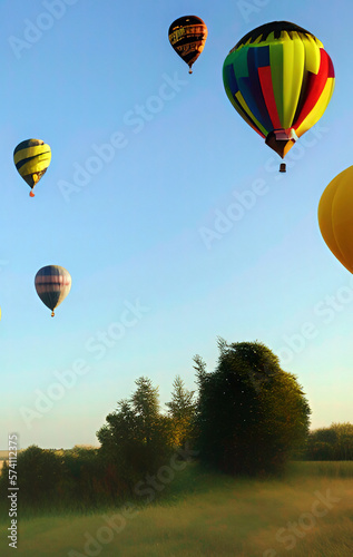 hot air balloon - Created with Generative AI Technology