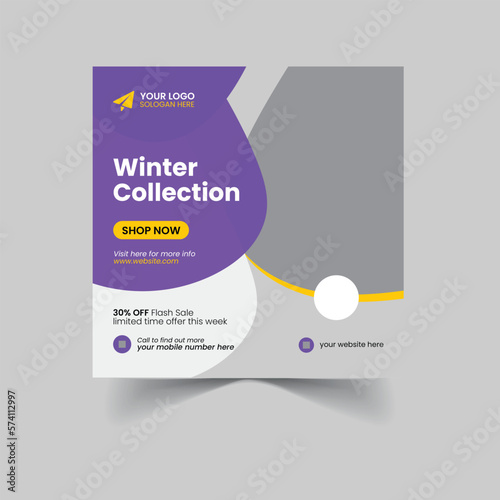 Winter collection social media post design