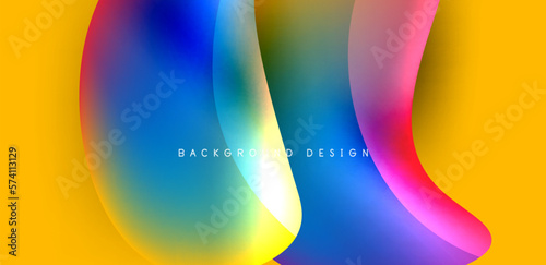 Beautiful liquid shapes with fluid colors abstract background