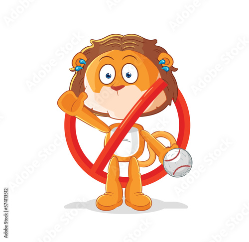 say no to lion mascot. cartoon vector