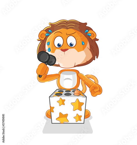 lion play whack a mole mascot. cartoon vector
