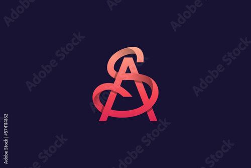 Letter S and A Monogram Logo Design Vector photo