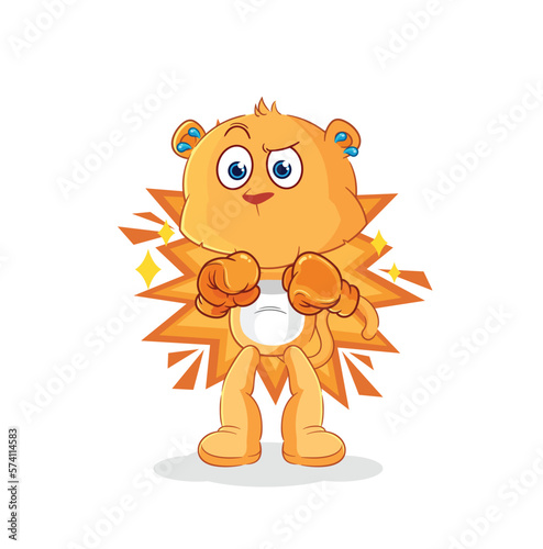 Fototapeta Naklejka Na Ścianę i Meble -  lioness boxer character. cartoon mascot vector